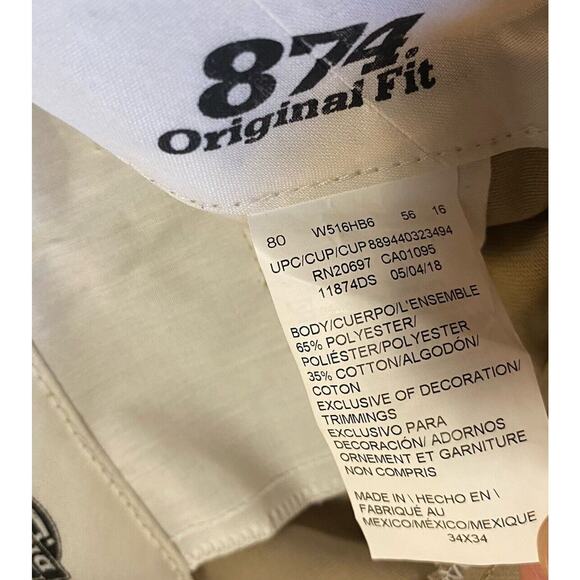 Dickies 874 Original Fit Khaki Tan Work Pants Men's Size 34x34 NWT Flex - Picture 9 of 9